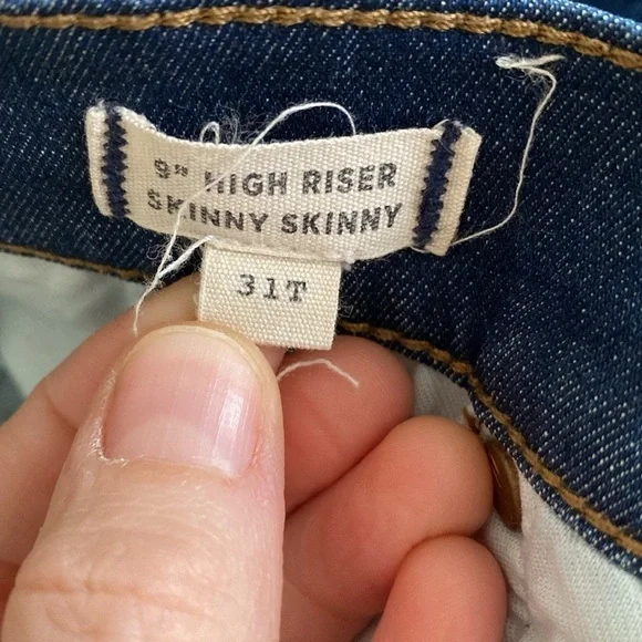Madewell high rise skinny jeans Sz 31 tall blue denim EUC - Picture 8 of 9